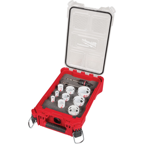 Ensemble de scies-cloches bim&eacute;tallique QUICK LOK HOLE DOZER avec organisateur compact PACKOUT, 12 morcea Equipex