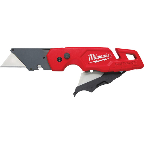 FASTBACK Folding Utility Knife with Blade Storage, Metal Handle Equipex