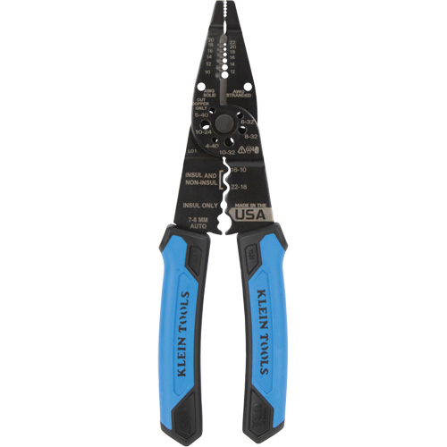 Long Nose Multi-Purpose Wire Stripper, 8-1/4" L, 10 - 20/12 - 22 AWG Equipex