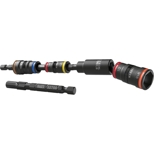 Impact Flip Socket Set With Swivel Adapter, Hex, 1/4" Drive, 6 Pcs Equipex