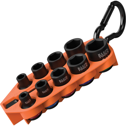 Grab-And-Go Impact Socket Set, SAE, 10 Pcs, Impact, 3/8" Drive Size Equipex