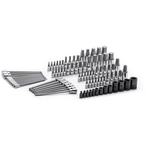 Jeu de forets SAE/m&eacute;triques, Torx externe/Hexagonale/Sph&egrave;re hexagonale/Torx/Torx inviolable, Prise 1/4"/3/8"/1/2", 84 mr Equipex