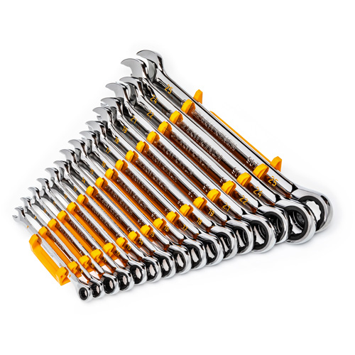 90-Tooth 12 Point Wrench Set, Ratcheting Combination, 16 Pieces, Metric Equipex