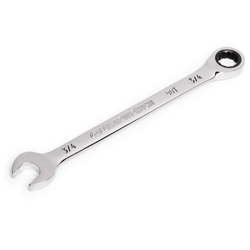 90-Tooth Ratcheting Combination Wrench, 12 Point, 3/4", Chrome Finish Equipex