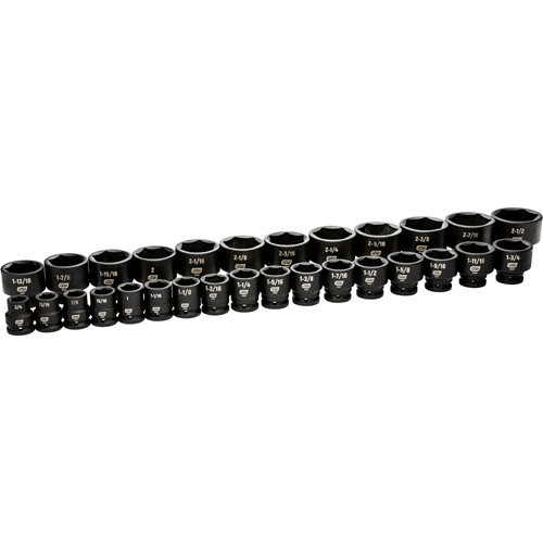6 Point SAE Socket Set, 29 Pcs, Impact, 3/4" Drive Size Equipex
