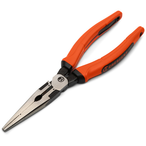 Pince &agrave; bec long Z2 avec poign&eacute;e &agrave; prise en cuir double mat&eacute;riau, 8" lo Equipex