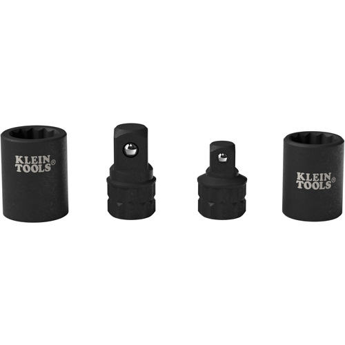 4-Piece KNECT Socket Wrench Adapter Set, Impact, 1/2"/3/8" Drive, 1/2"/3/8" Socket, 0.98" L, Ball Equipex