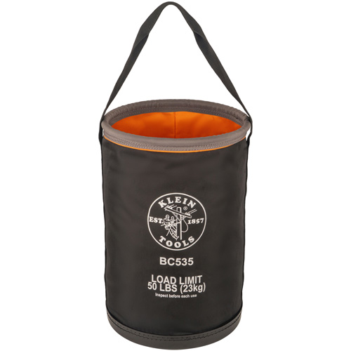 Seau utilitaire droit, 17" lo x 12" la x 4" h, Nylon, Noir/Gris/Orange Equipex