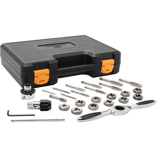 Metric Ratcheting Tap & Die Set, 27 Pieces Equipex