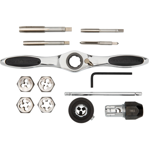 SAE Ratcheting Tap & Die Set, 13 Pieces Equipex