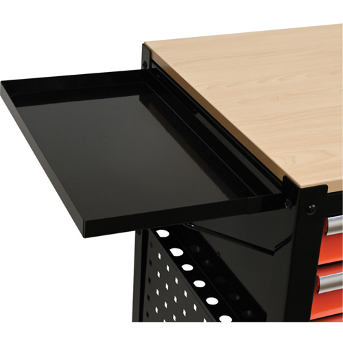 Chariot utilitaire, 4 tiroirs, Noir/Orange Equipex