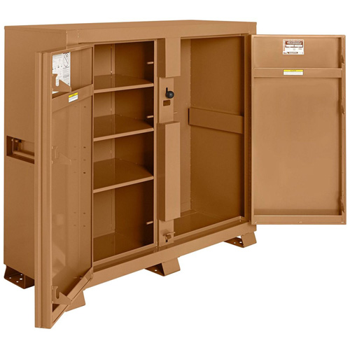 Model 111 Jobsite Cabinet with Padlock, Steel, 47.5 Cubic Feet, Tan Equipex