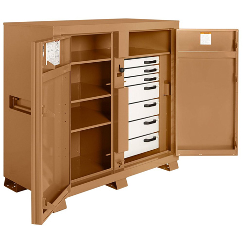 Armoire de chantier mod&egrave;le 112 avec cadenas, Acier, 54,9 pi³, Havane Equipex