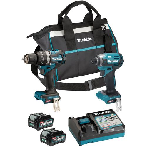 40Vmax XGT Brushless Cordless Impact Driver & Hammer Drill/Driver Tool Kit, Lithium-Ion, 40 V Equipex