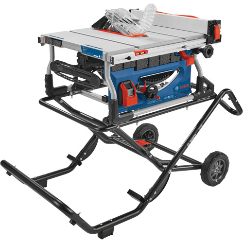 Jobsite Table Saw with Gravity-Rise Wheeled Stand, 120 V, 15 A, 3800 RPM Equipex