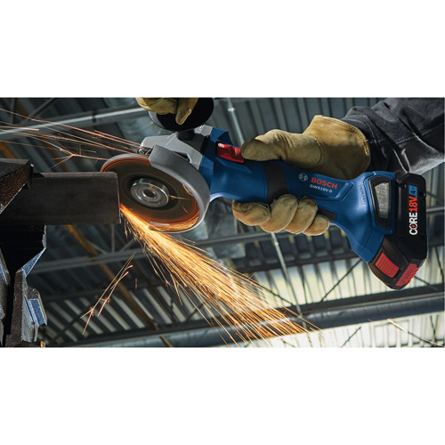 Rectifieuse angulaire sans balais avec interrupteur coulissant, Roue de 4-1/2", 18 V Equipex