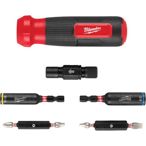 Tournevis multi-usage 8-en-1 avec embouts et tourne-&eacute;crous &agrave; chocs SHOCKWAVE, 8-1/3" lo, Prise Coussin&eacute;e Equipex