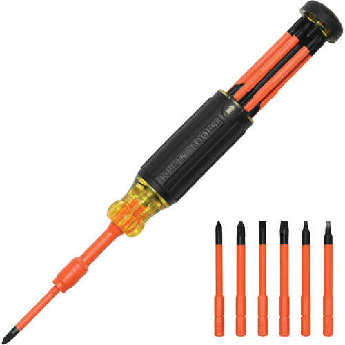 6-in-1 Insulated Auto-Lock Screwdriver, 9-1/2" L, Cushion Grip Handle Equipex