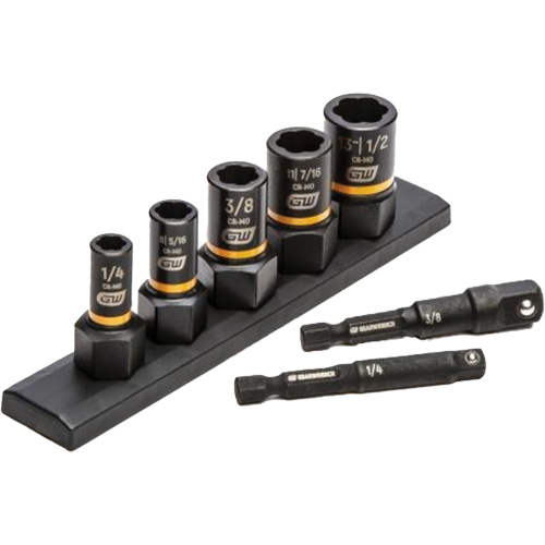 SAE Bolt Biter Extraction Socket Set, 7 Pcs, Impact, 1/4"/3/8" Drive Size Equipex
