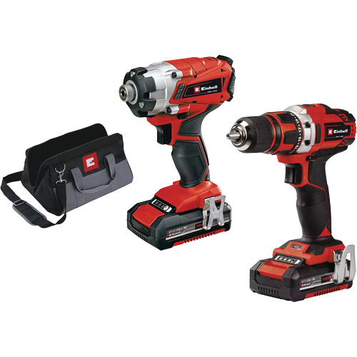 Ensemble perceuse 1/2” et cl&eacute; &agrave; chocs 1/4” sans fil, 18 V Equipex