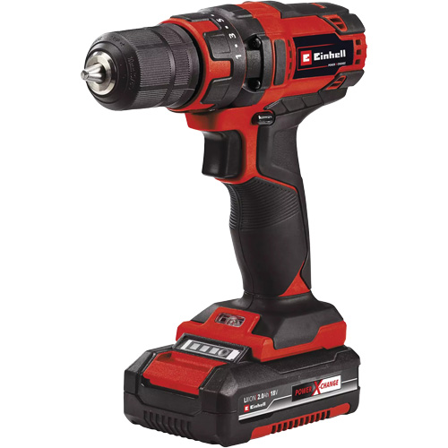 Cordless Drill/Driver Kit, Lithium-Ion, 18 V, 3/8" Chuck, 310 in-lbs Torque Equipex