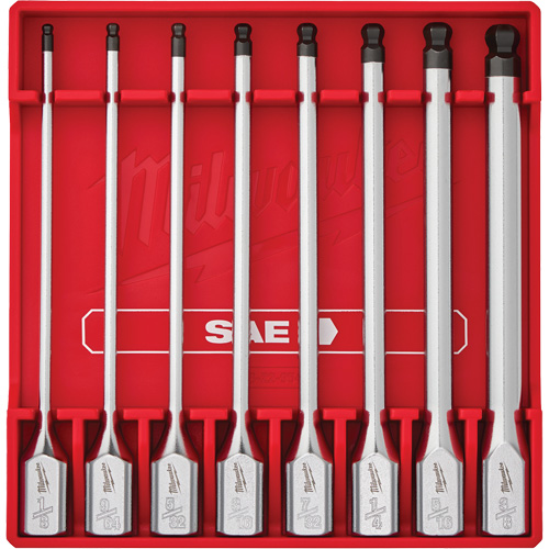 Jeu de douilles longues &agrave; embouts SAE, Sph&egrave;re hexagonale, Prise 3/8", 8 mr Equipex