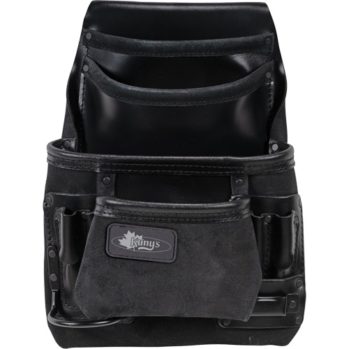 Sac robuste Phantom pour clous et outils, Cuir, 10 pochettes, Noir Equipex