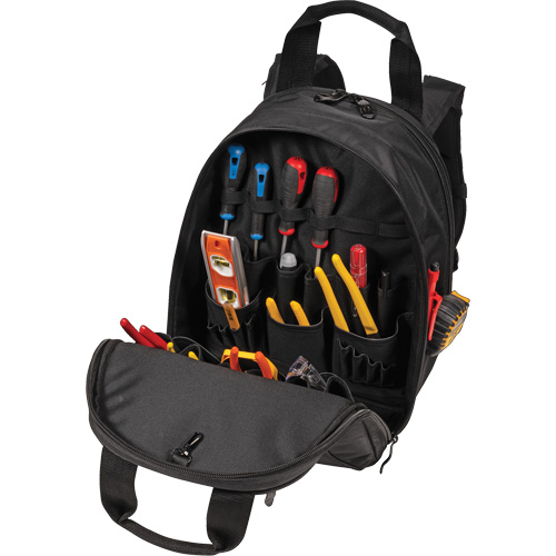 Phantom Collection 36-Pocket Tool Backpack, 11" L x 14-1/2" W, Black, Ballistic/Polyester Equipex