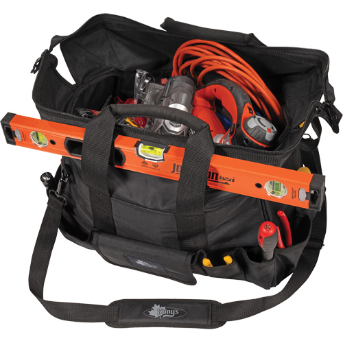 Sac &agrave; outils Phantom 18" pour entrepreneur, Polyester balistique, 25 pochettes, Noir Equipex