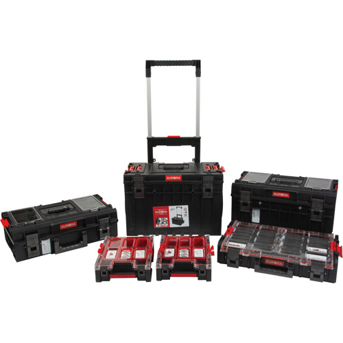 Ensemble de d&eacute;part roulant de coffres &agrave; outils Arx de 5 morceaux, 25-1/5" x 19" x 54-3/5", Noir Equipex