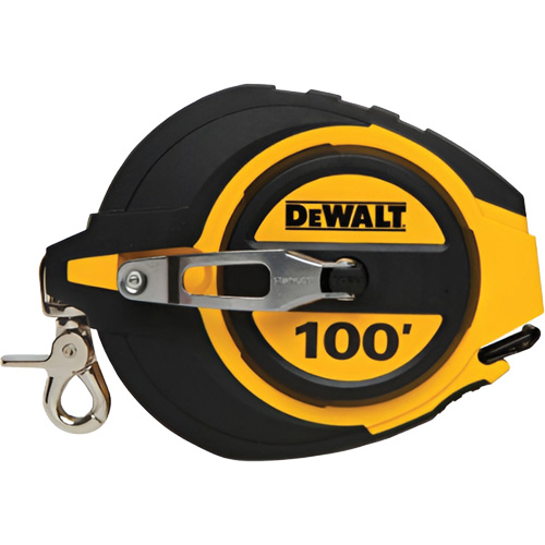 Closed Case Long Tape Measure, 100', Imperial Graduations Equipex