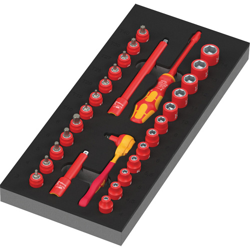 Foam Insert 8007 A VDE Zyklop VDE Ratchet Set 1, 1000 V, 30 Pcs Equipex