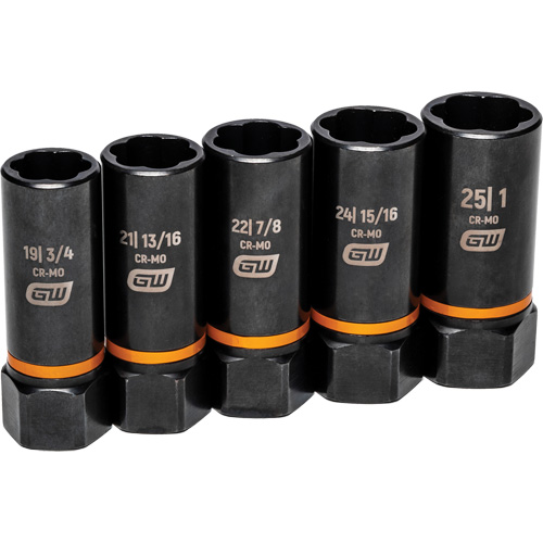 Bolt Biter Extraction Socket Set, 5 Pcs, Impact, 1/2" Drive Size, Deep Equipex