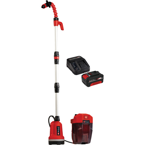 Pompe &agrave; eau propre pour baril de pluie sans fil avec batterie 4 Ah et ensemble de d&eacute;part de chargeur, 18 V, 792,5 gal./min Equipex