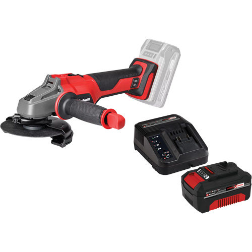 Meuleuse dangle professionnelle sans fil avec batterie 4 Ah PXC et ensemble chargeur de d&eacute;part, Roue de 5", 18 V Equipex