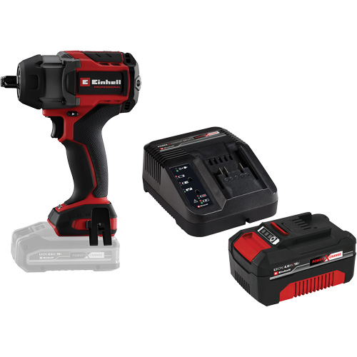 Professional Cordless Impact Wrench with 4Ah PXC Battery & Charger Starter Kit, 18 V, 1/2" Socket Equipex