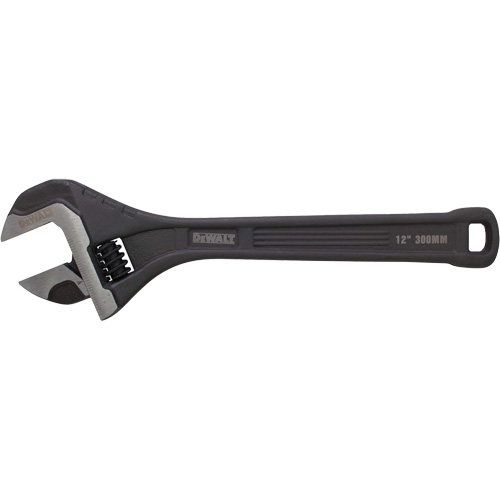 All Steel Adjustable Wrench, 12" L, Black/Plain Equipex