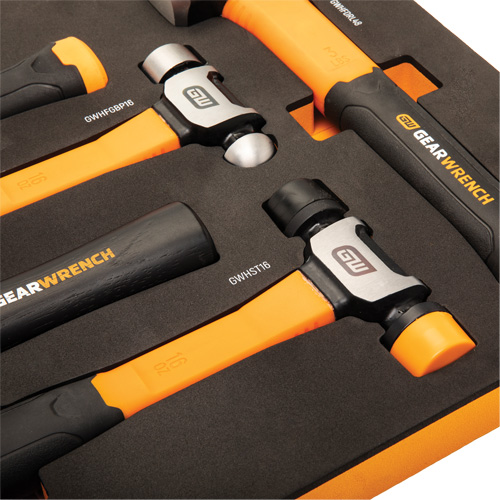 Mixed Hammer Set in Foam Storage Tray, 5 Pieces Equipex