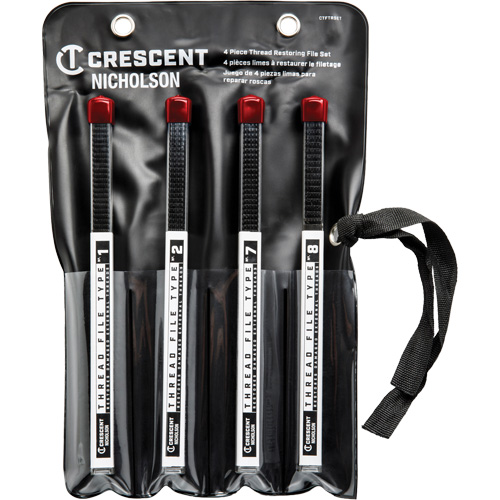 4-Piece Thread Restoring File Set, Square, 9" Equipex