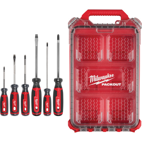 Ensemble de tournevis &agrave; prise coussin&eacute;e avec organisateur compact &agrave; profil bas PACKOUT, 6 m Equipex