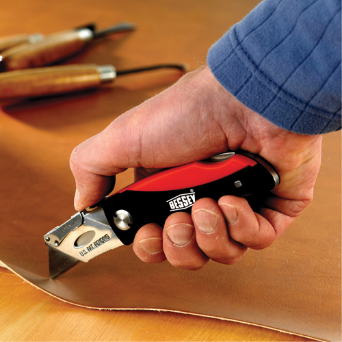 Folding Utility Knife, 2-3/8" Blade, Plastic/Cushion Handle Equipex