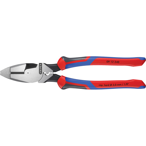 Pince pour monteurs de lignes &agrave; levier d&eacute;multipli&eacute;, type Nouvelle-Angleterre avec tire-fil, sertisseur et poign&eacute;e KNIPEXTEND Equipex