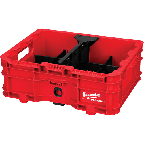 Bac &agrave; profil bas PACKOUT, 15" x 18-5/8" x 6-5/8", Noir/Rouge Equipex