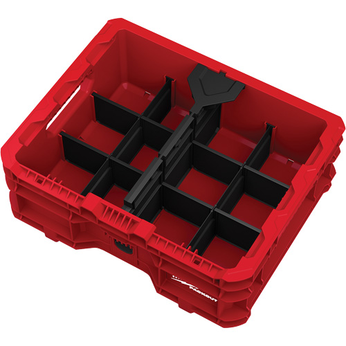 Bac &agrave; profil bas PACKOUT, 15" x 18-5/8" x 6-5/8", Noir/Rouge Equipex