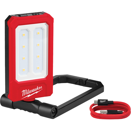 Rechargeable Low-Profile Magnetic Task Light, LED, 100/250/500 Lumens, Plastic/Aluminum Housing Equipex