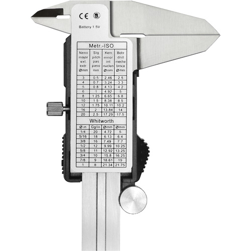 Pied &agrave; coulisse num&eacute;rique, R&eacute;solution de 0,0005" (0,01 mm), 0" - 6" (0 mm - 150 mm) gamme de mesure Equipex