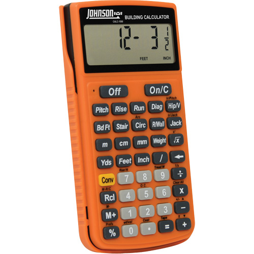 Calculatrice de construction orange haute visibilit&eacute; avec &eacute;tui robuste Equipex