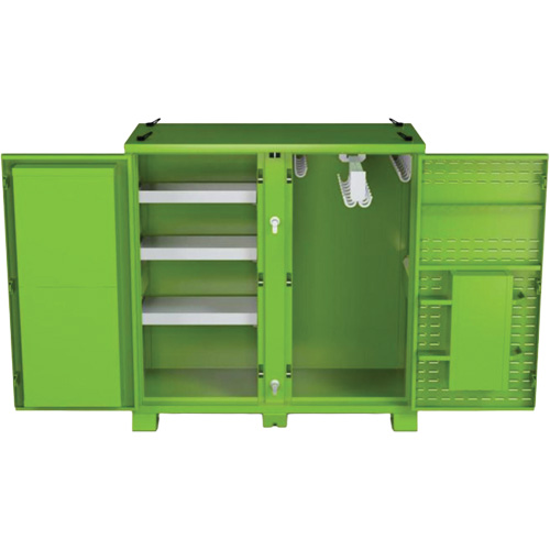 Ventilated Onsite PPE Storage Cabinet, Steel, High-Visibility Lime Green Equipex