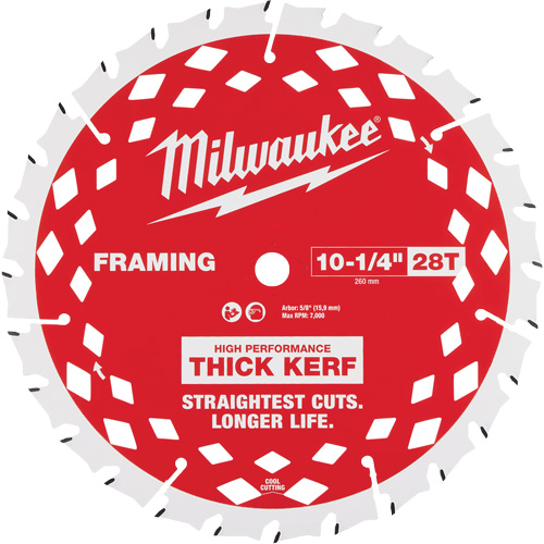 Thick Kerf Framing Circular Saw Blade, 10-1/4", 28 Teeth, Wood Use Equipex