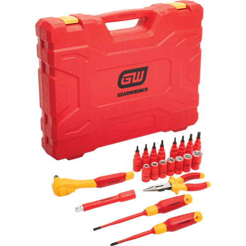 3/8" Drive VDE Insulated Tool Set, 1000 V, 20 Pcs Equipex